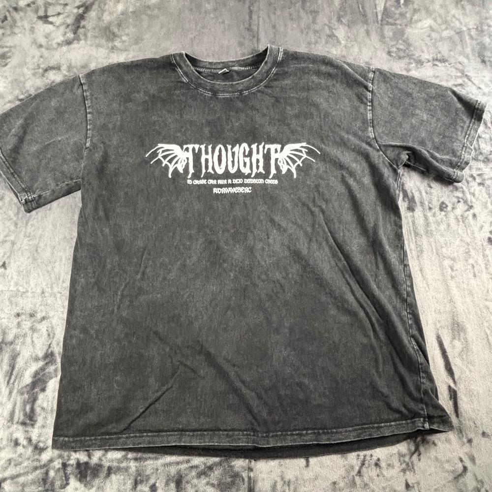 Noahweberc Graphic T-Shirt Mens XL Black Mineral Wash Streetwear Rose Gothic